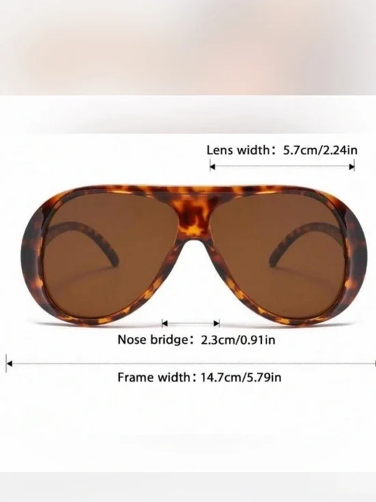 🔥🔥🆕Stylish Brown Leopard Aviator Sunglasses blue gradient lens - Picture 4 of 7